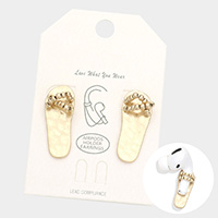 Metal Flip Flop Anti Lost Airpods Holder Earrings