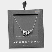 Secret Box _ Sterling Silver Dipped Double Open Star Link Pendant Necklace