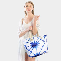 Tie Dye Print Beach Tote Bag