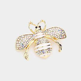 Crystal Paved Honey Bee Pin Brooch