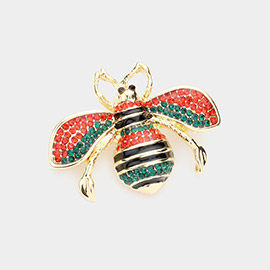 Crystal Paved Honey Bee Pin Brooch
