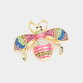 Crystal Paved Honey Bee Pin Brooch