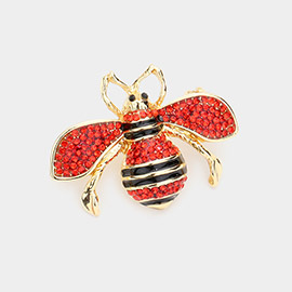 Crystal Paved Honey Bee Pin Brooch