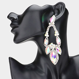 Oversized Marquise Stone Accented Evening Earrings