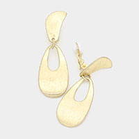 Open Metal Teardrop Dangle Clip On Earrings