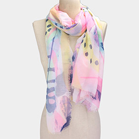 Feather Print Soft Oblong Scarf