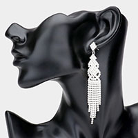 Rhinestone Fringe Evening Earrings