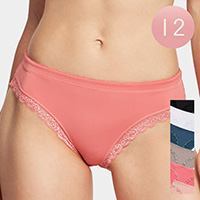12PCS - Ladies Laced Bikini Panties