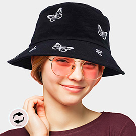 Reversible Butterfly Pattern Bucket Hat