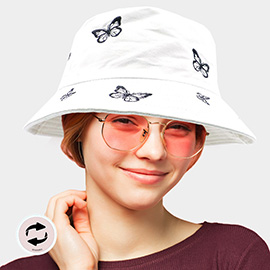 Reversible Butterfly Pattern Bucket Hat