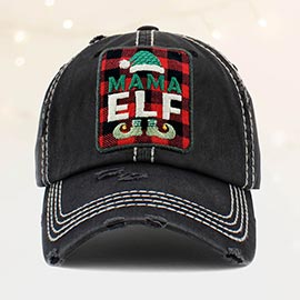 Tartan Check Mama Elf Vintage Baseball Cap