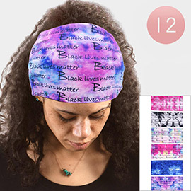 12PCS - BLACK LIVES MATTER Printed Headbands