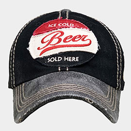 Ice Cold Beer Sold Here Message Vintage Baseball Cap