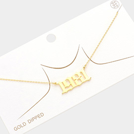 1981 Gold Dipped Birth Year Pendant Necklace