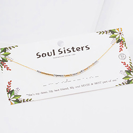 SOUL SISTERS Message Morse Code Pendant Necklace