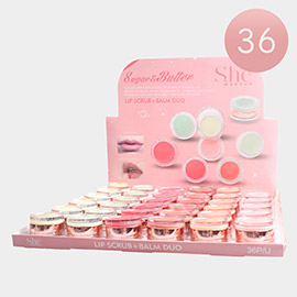 36PCS -  Sugar and Butter Lip Scrub Balm Duo Set