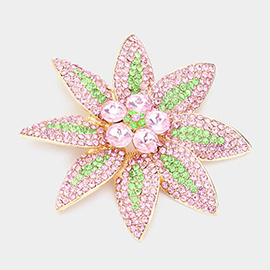 Stone Embellished Flower Pin Brooch