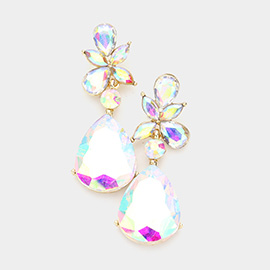 Teardrop Stone Dangle Evening Earrings