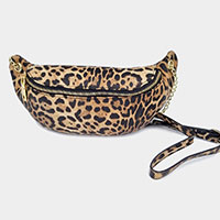 Leopard Patterned Faux Leather Crossbdoy Bag