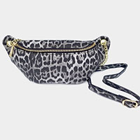 Leopard Patterned Faux Leather Crossbdoy Bag