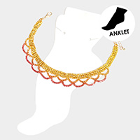 Draped Rhinestone Evening Anklet