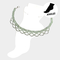 Draped Rhinestone Evening Anklet