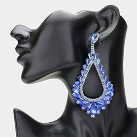 Oversized Cut Out Teardrop Cluster Vine Evening Earrings
