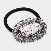 Oval Natural Stone Stretch Hair Band