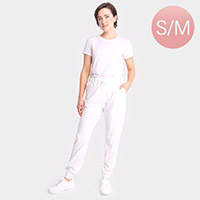 Solid Front Pockets Loungewear Drawstring Jogger Pants