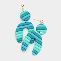 Colorful Abstract Polymer Clay Link Dangle Earrings