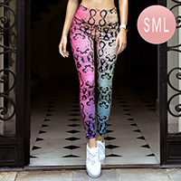 Snake Skin Patterned Capri Activewear Leggings