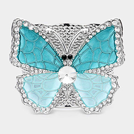 Two Tone Butterfly Cuff Bracelet