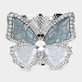 Two Tone Butterfly Cuff Bracelet
