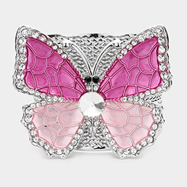 Two Tone Butterfly Cuff Bracelet