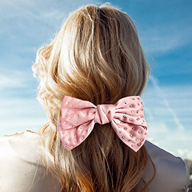 Bling Stone Embellished Bow Barrette