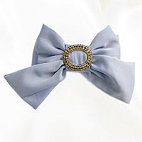 Stone Embellished Open Oval Bow Barrette