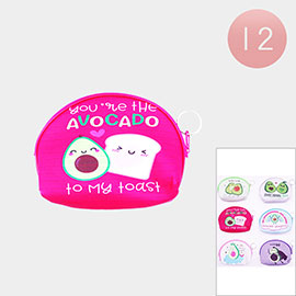 12PCS - Avocado Coin Purse Keychains