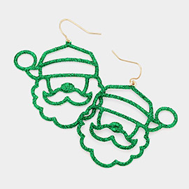 Glitter Santa Claus Dangle Earrings