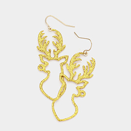 Glitter Rudolph Dangle Earrings