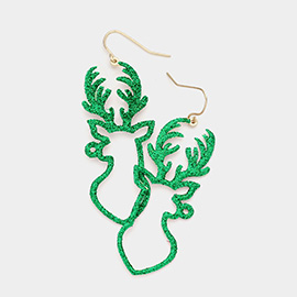 Glitter Rudolph Dangle Earrings