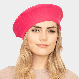 Stretchy Solid Beret Hat