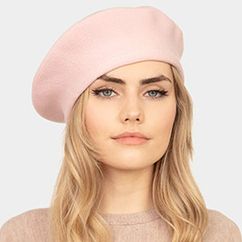 Stretchy Solid Beret Hat