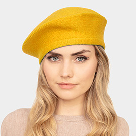 Stretchy Solid Beret Hat