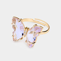 Lucite Butterfly Ring