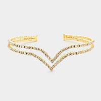 Rhinestone Split Cuff Evening Bracelet