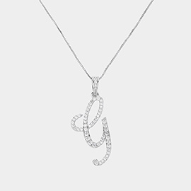 -G- CZ Monogram Pendant Necklace