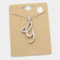 -G- CZ Monogram Pendant Necklace