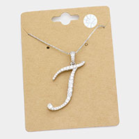 -T- CZ Monogram Pendant Necklace