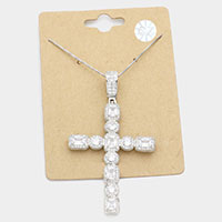 CZ Cross Pendant Necklace