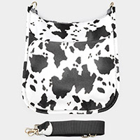 Cattle Patterned Faux Leather Crossbody Bag